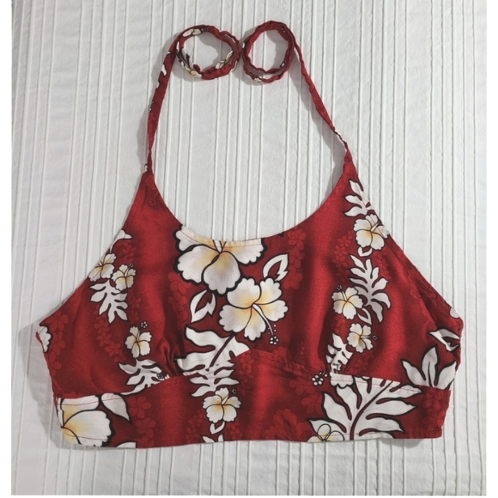 Aloha Hut hawaii tie back halter crop top